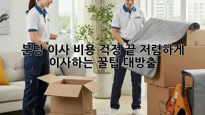 분당 이사, 비용 걱정 끝! 저렴하게 이사하는 꿀팁 대방출!