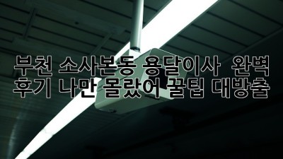 부천 소사본동 용달이사 🚚💨 완벽 후기! 나만 몰랐어? 꿀팁 대방출!